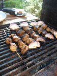 lamb kebabs on the BBQ